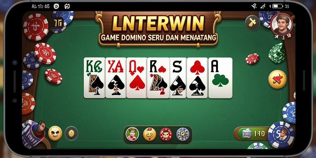 Screenshot LNTERWIN menunjukkan gameplay Domino yang seru dan interaktif.