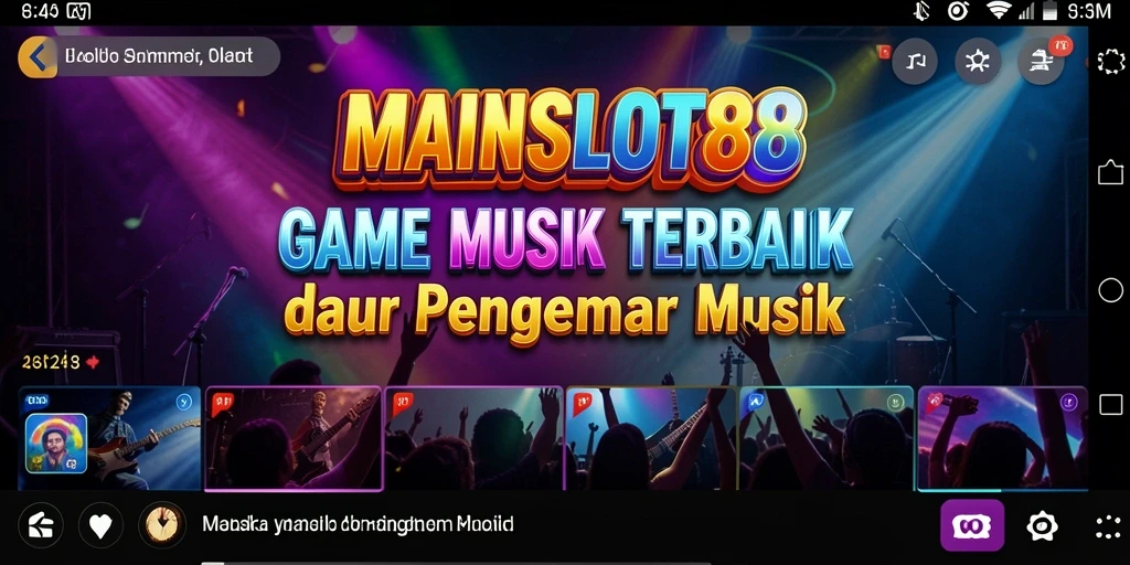 Tangkapan layar gameplay MAINSLOT88 menampilkan berbagai alat musik dan lagu.