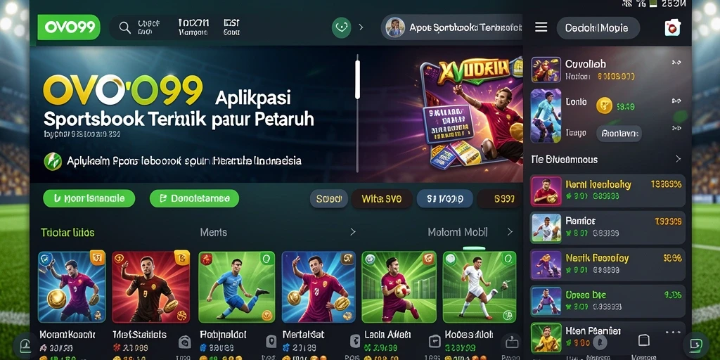 Screenshot gameplay OVO99 menampilkan fitur taruhan olahraga yang interaktif.